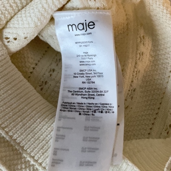Maje white sweater w/gold buttons size 2 - Picture 5 of 5